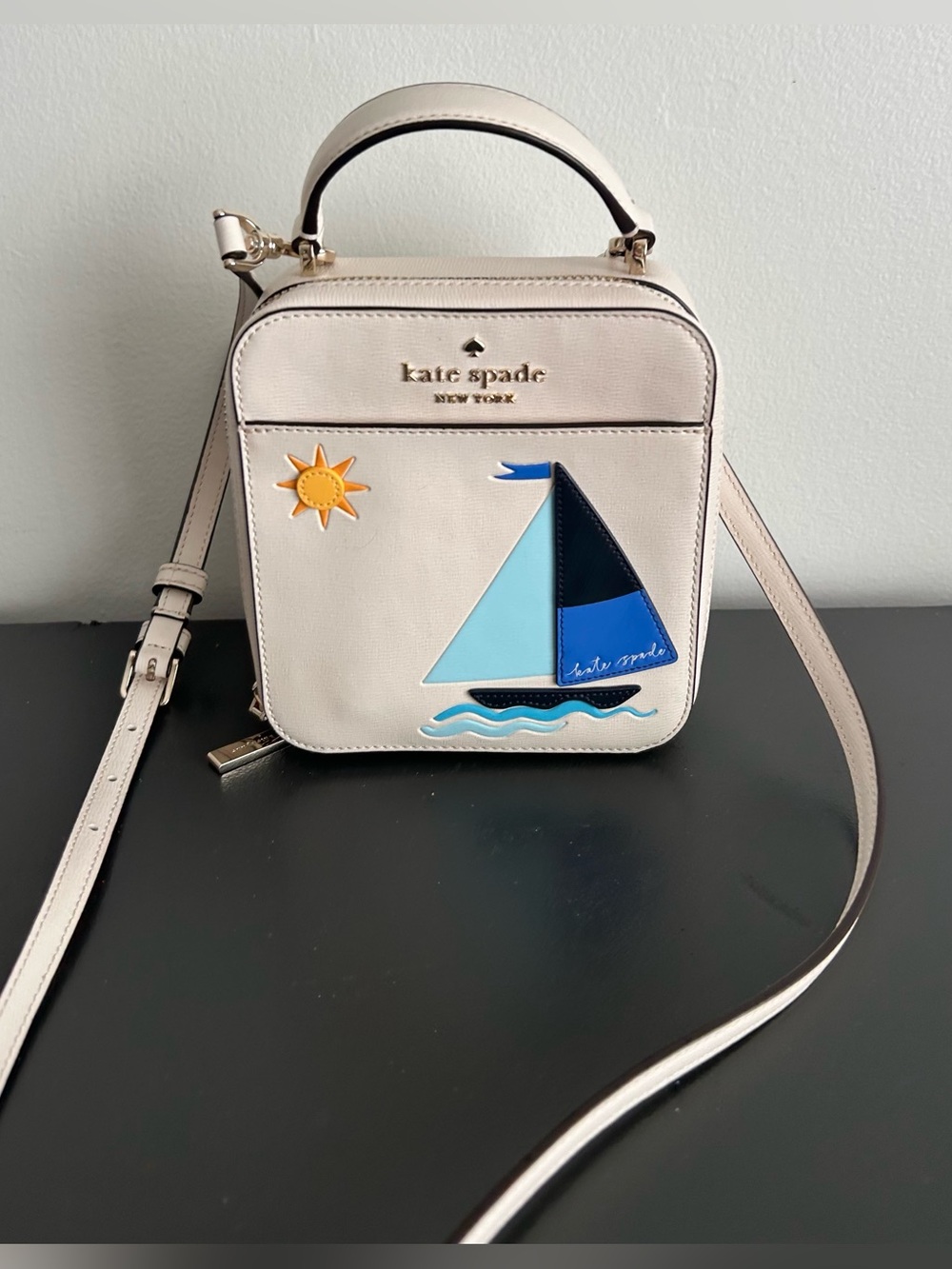 Rare Kate Spade New York Set Sail Sailboat Vanity Crossbody Novelty Bag - Picture 4 of 14